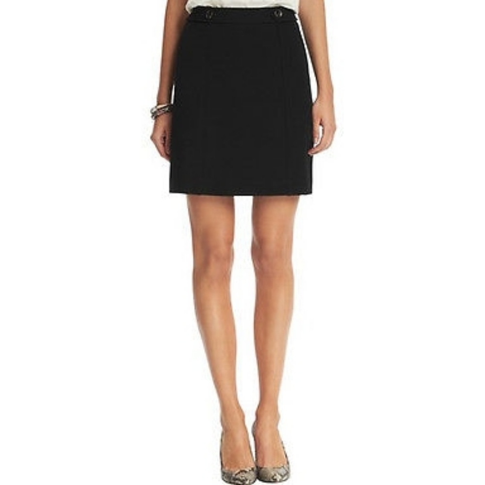 LOFT black button tab shift skirt